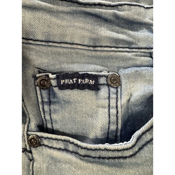 Phat Farm Denim Kids Jeans Size 10 Stretch Skinny Distressed *see flaw* - Picture 6 of 10